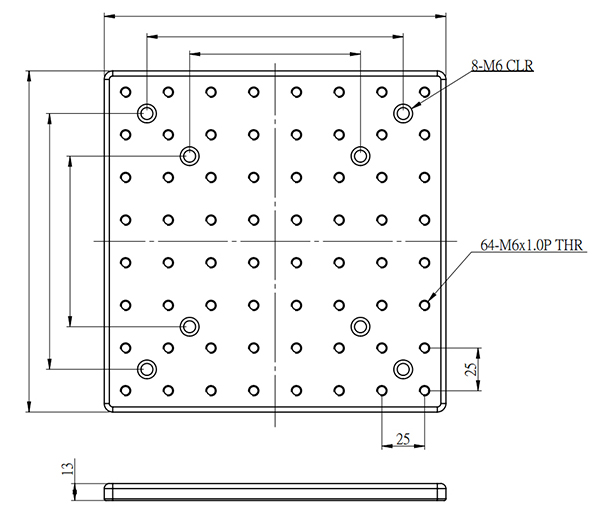 optical breadboard drawing optical breadboard drawing