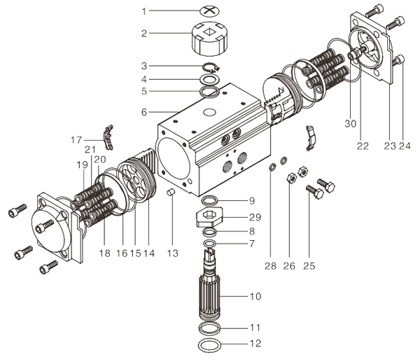 pneumatic rotary actuator pneumatic rotary actuator